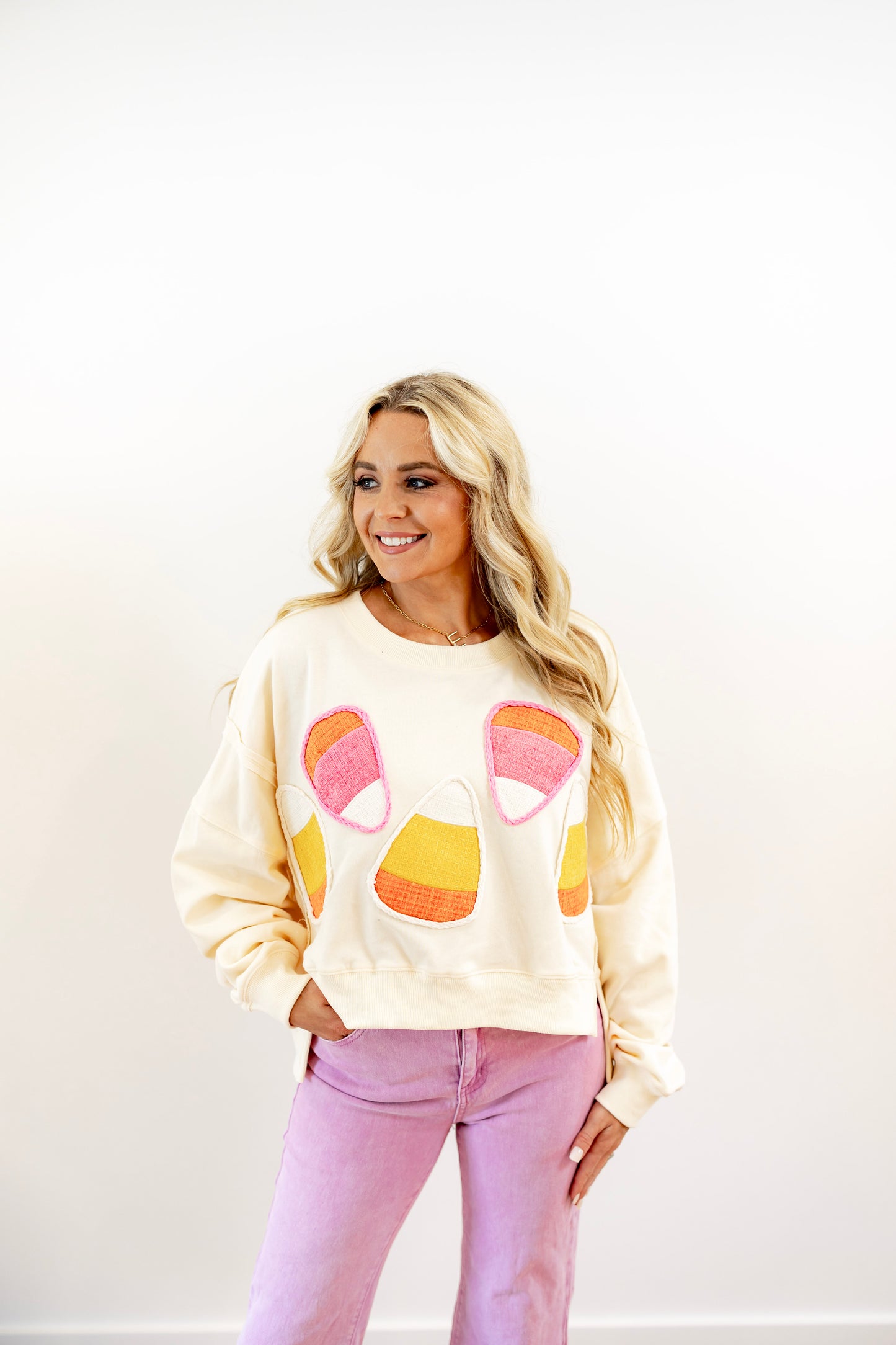 Tweed Candy Corn Sweatshirt