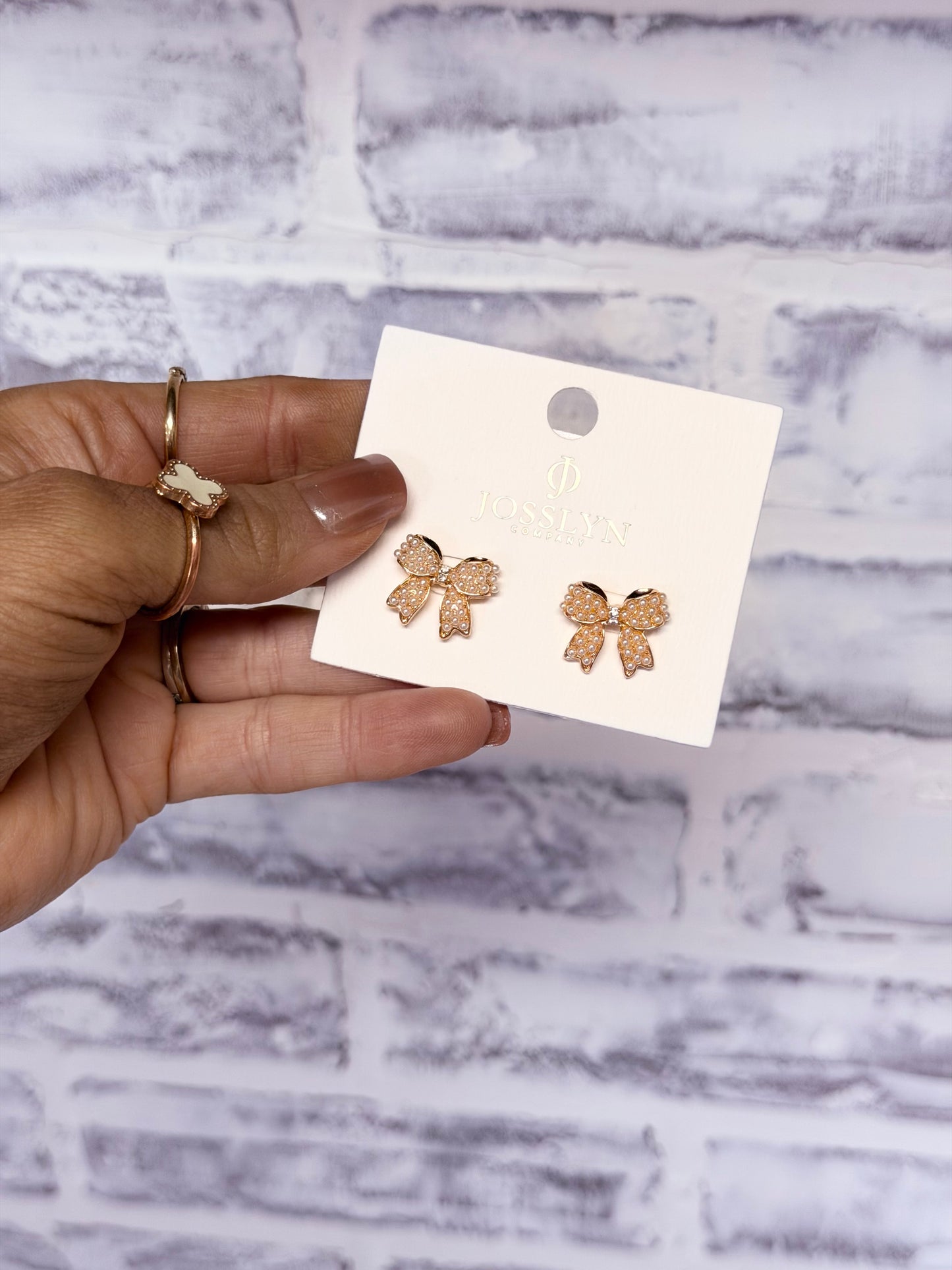 Mini Bow Pearl Earrings