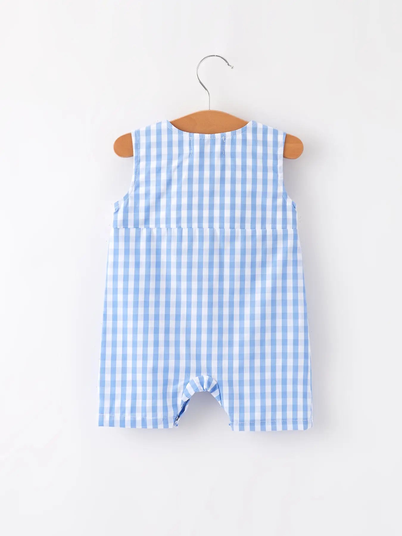 4th of July Flag Embroidery Smocking Boys Romper
