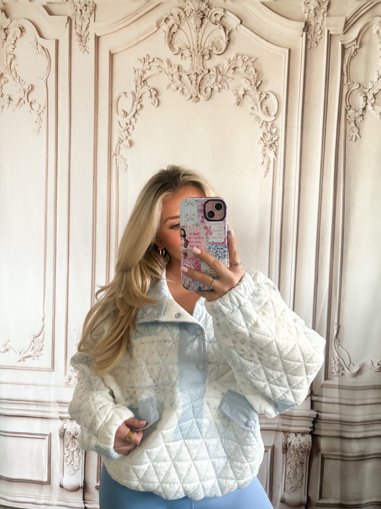 Textured Contrast Quarter-Zip Sweater