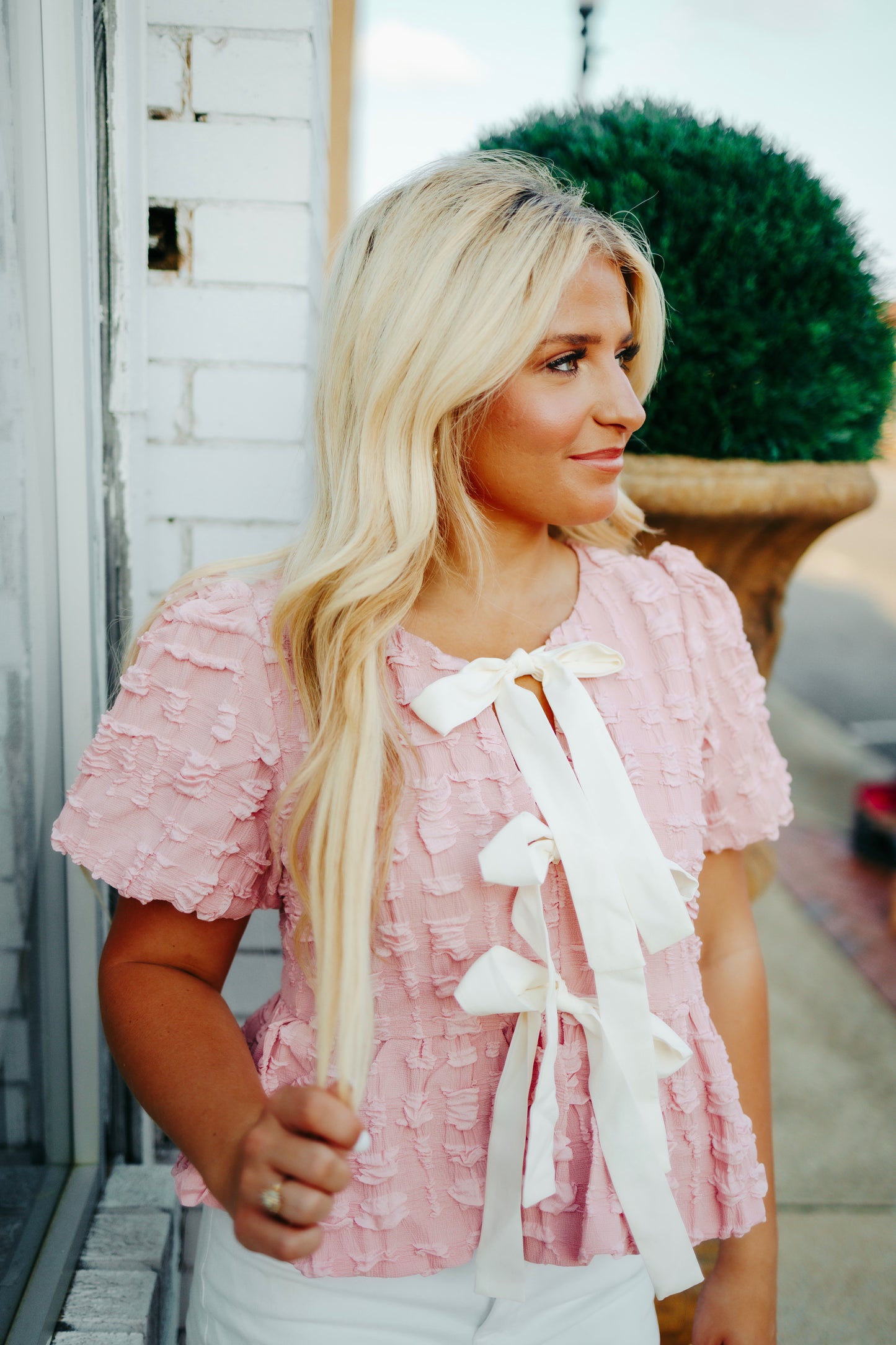 Bubble Babydoll Pink Blouse