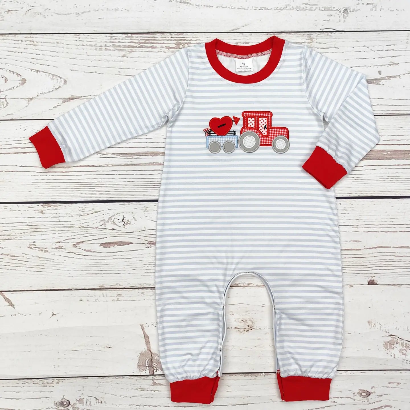 Baby Boy Heart Applique Valentine's Day Romper