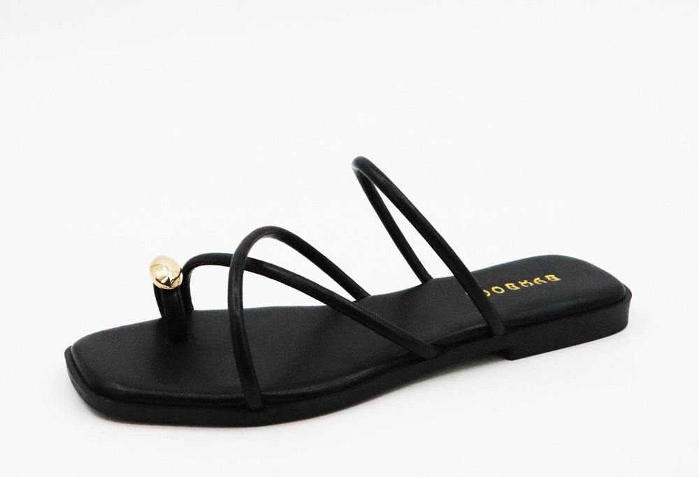 Black Criss Cross Toe Sandal