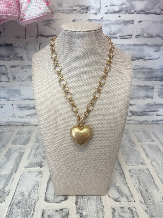 Heart Necklace With Toggle Clasp