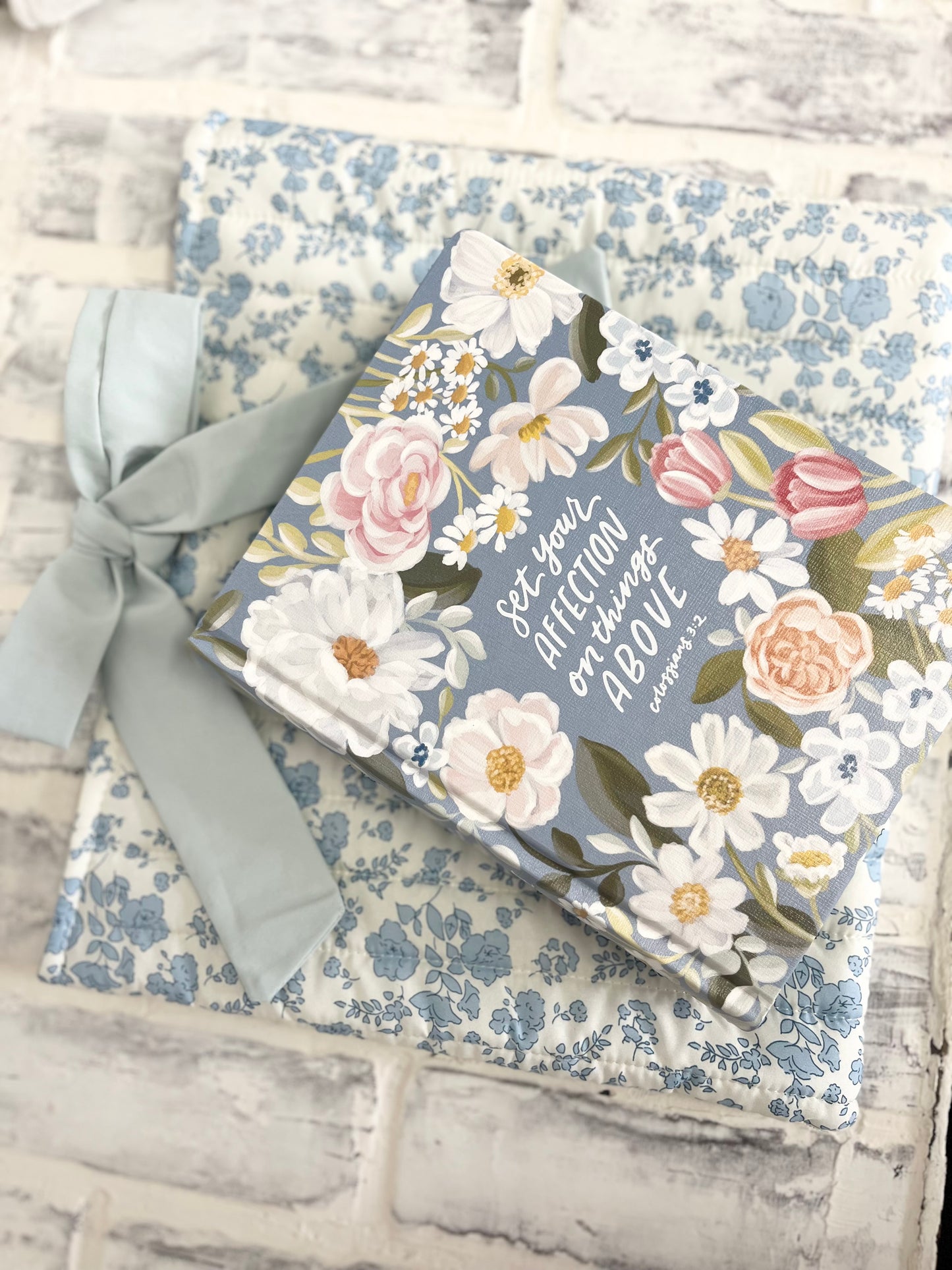 Blue Floral Bible Cover