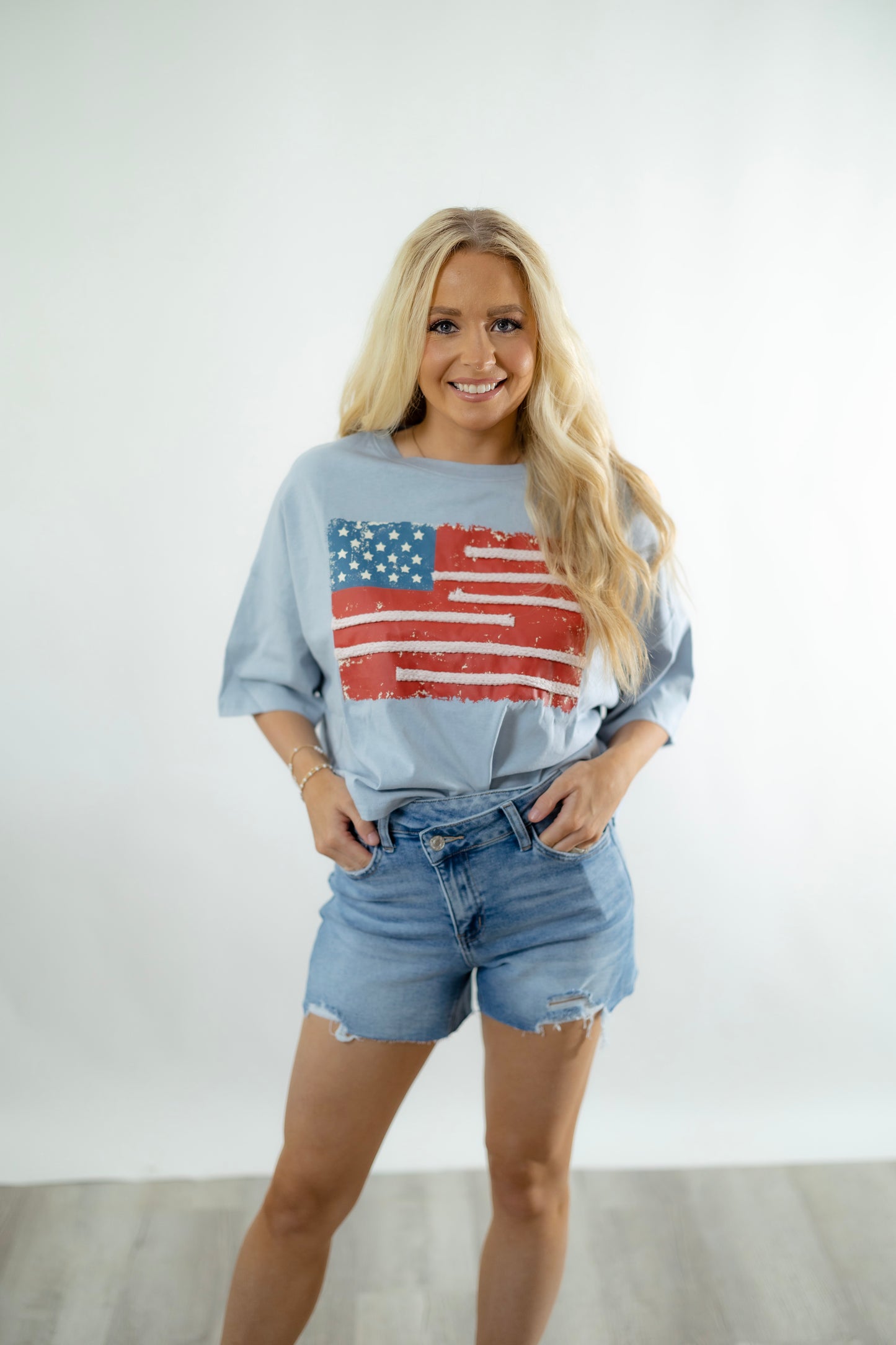 Vervet Criss Cross Denim Shorts