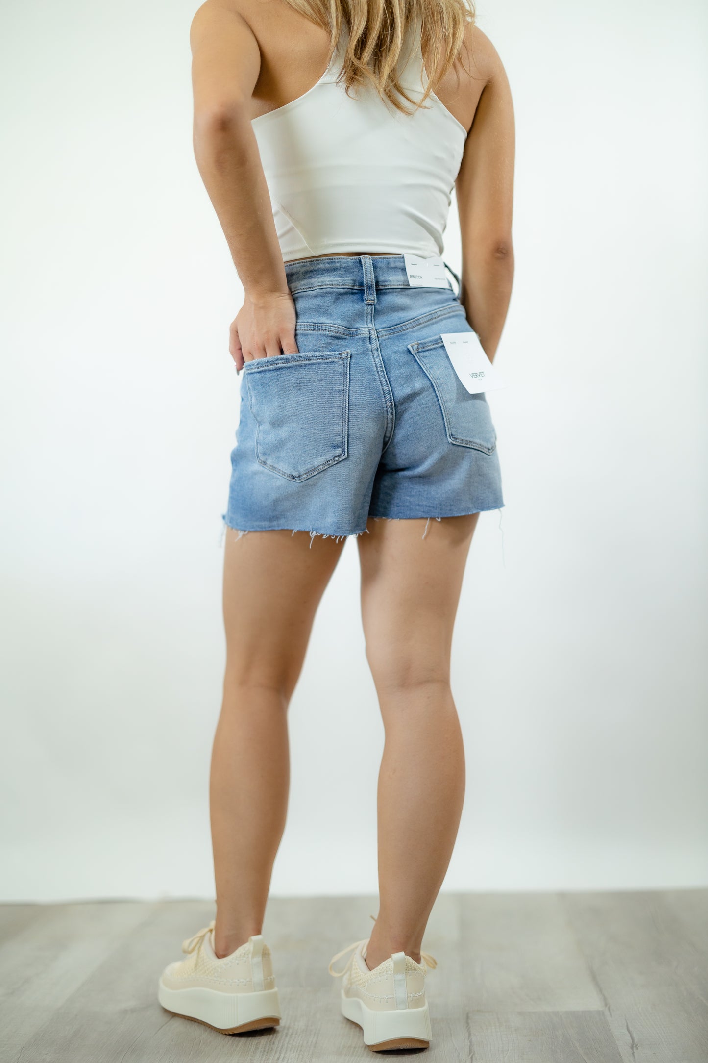 Vervet Criss Cross Denim Shorts