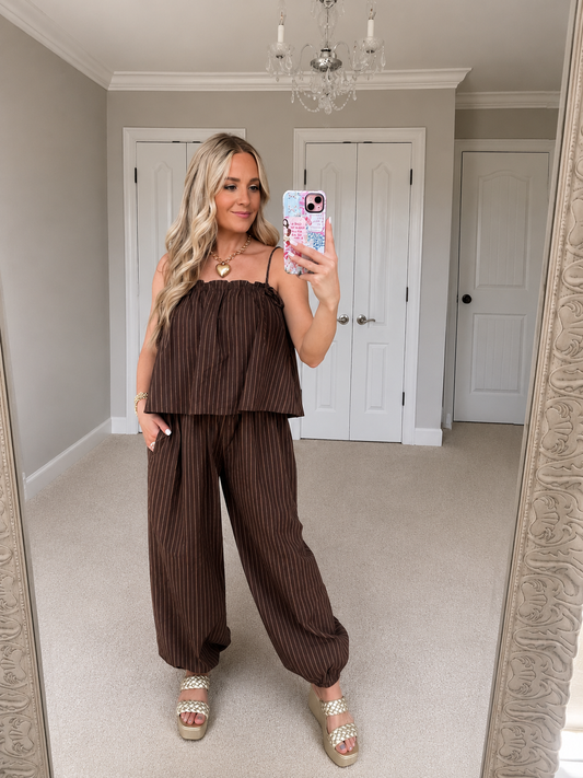 Striped Balloon Jumpsuit