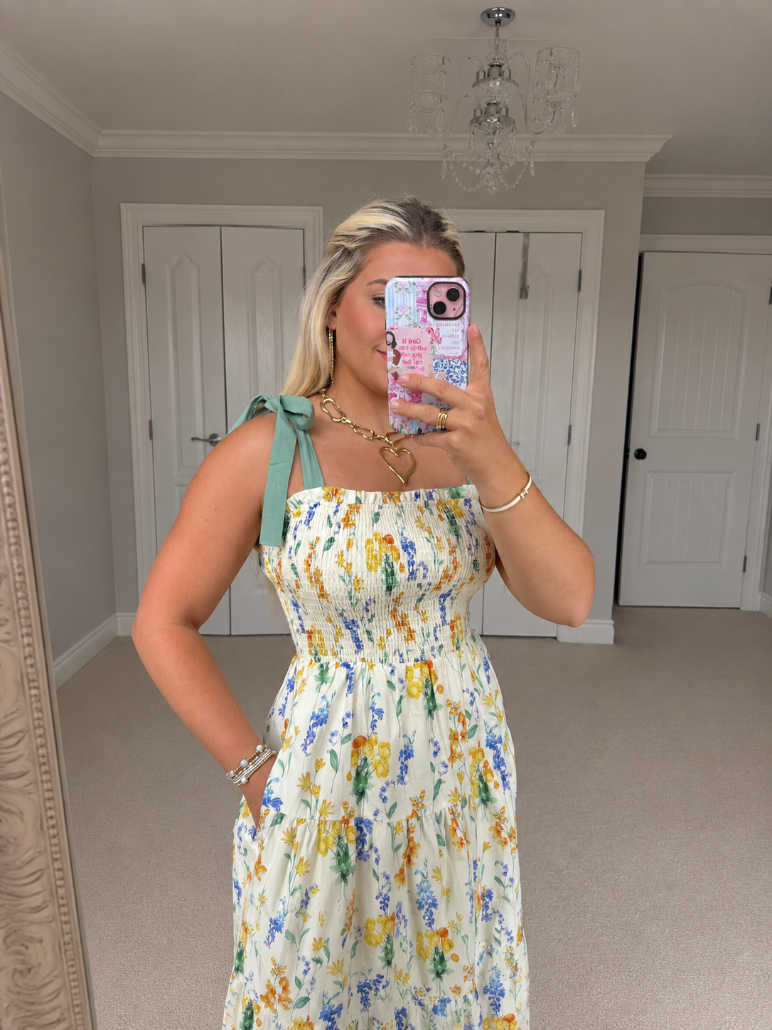 Smocked Floral Maxi Dress