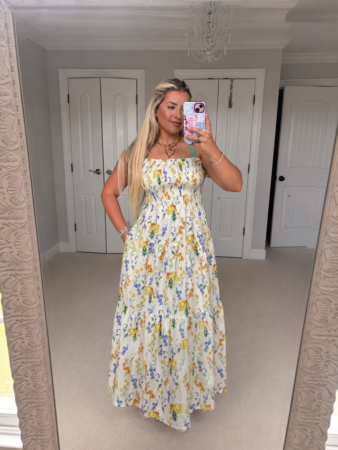 Smocked Floral Maxi Dress