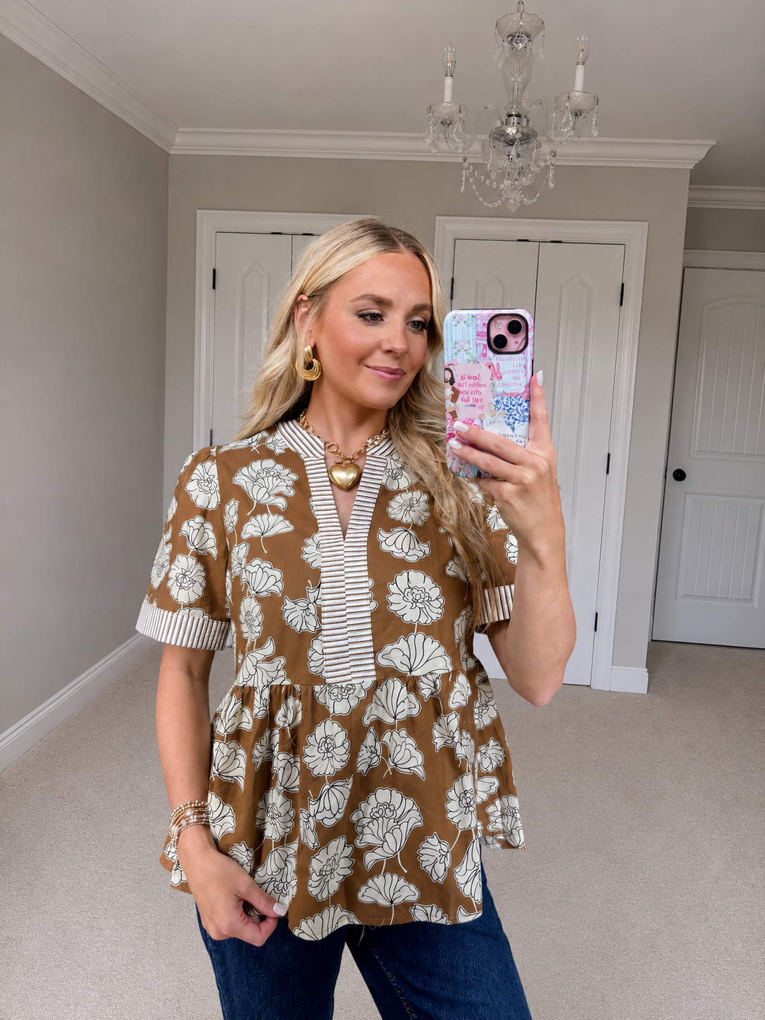 Short Sleeve Printed Top