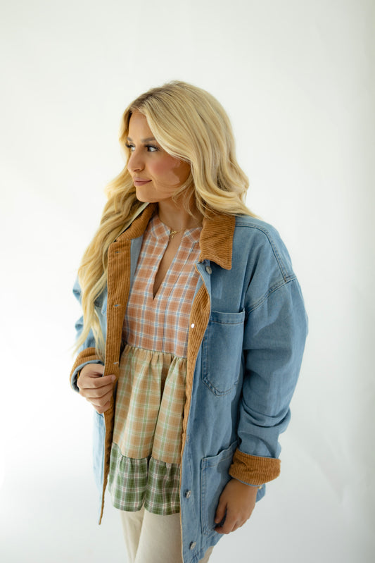 Denim Contrast Color Jacket
