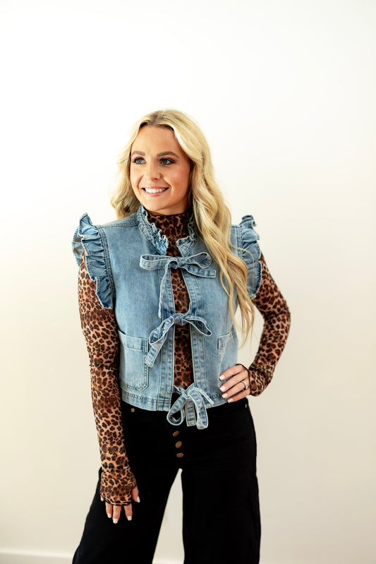 Sheer Leopard Print Long Sleeve