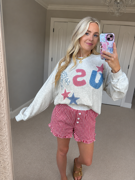 USA Patchwork Star Sweatshirt