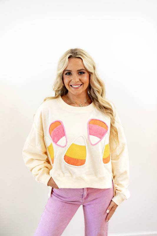 Tweed Candy Corn Sweatshirt