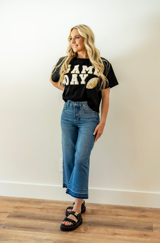 Tummy Control Denim Crop Pant