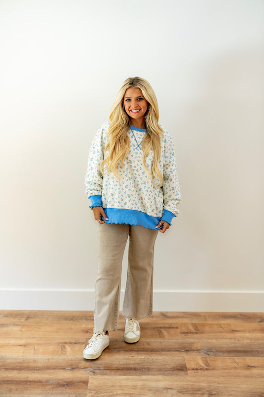 Ditsy Flower Printed Sweatshirt