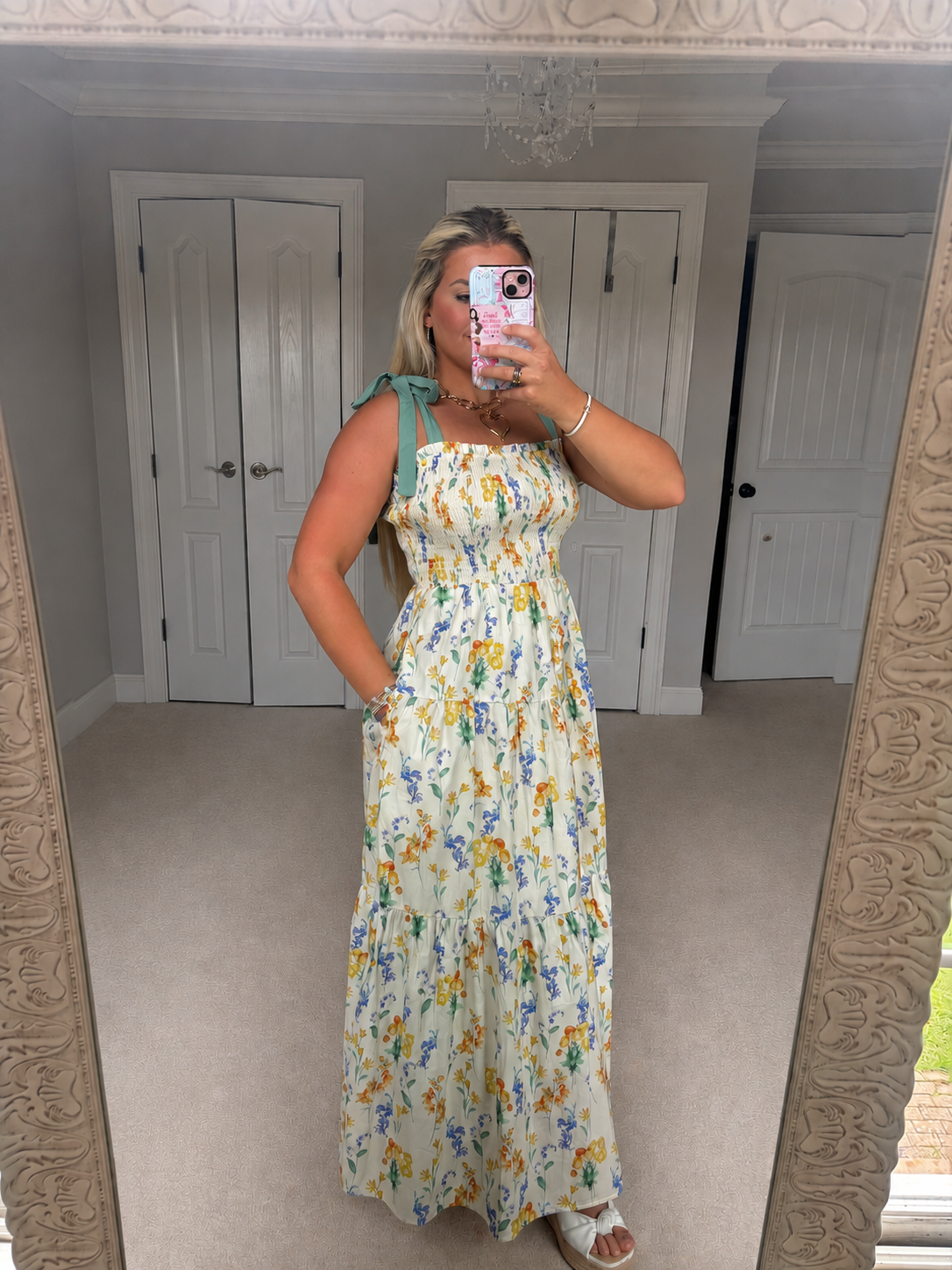 Smocked Floral Maxi Dress
