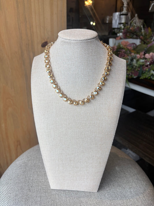 Round Stone Link Necklace