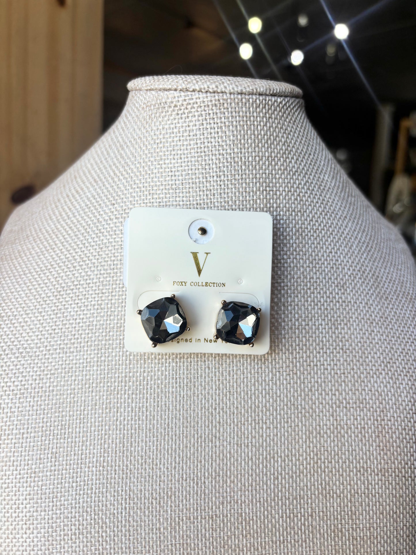 Square Cushion Stud Earrings