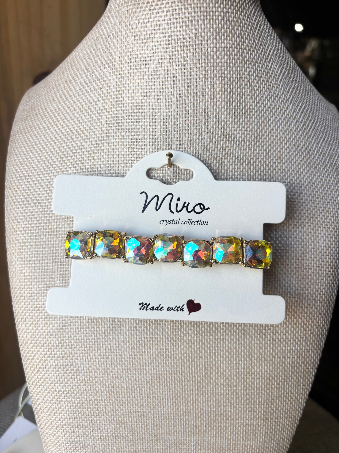 Cushion Square Stone Stretch Evening Bracelet