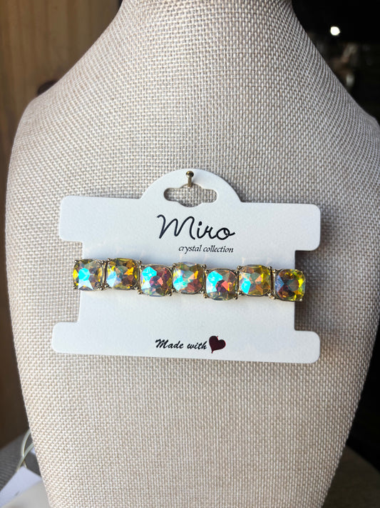 Cushion Square Stone Stretch Evening Bracelet