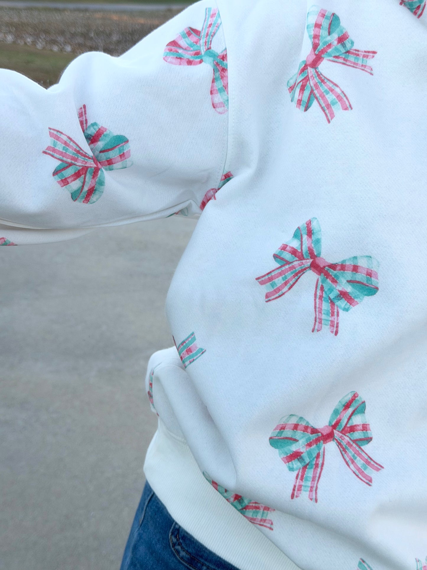 Plaid Bow Sweatshirt