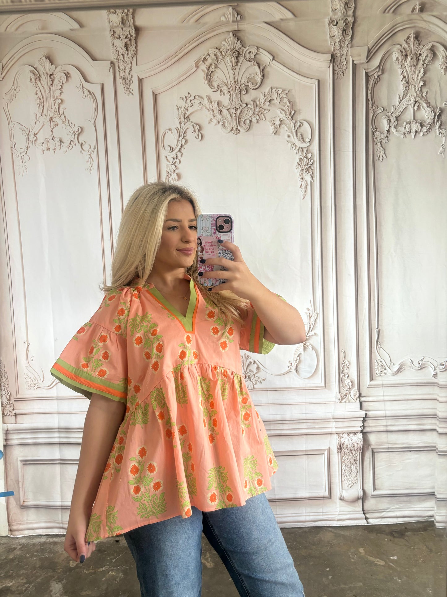 Peach Pink Top