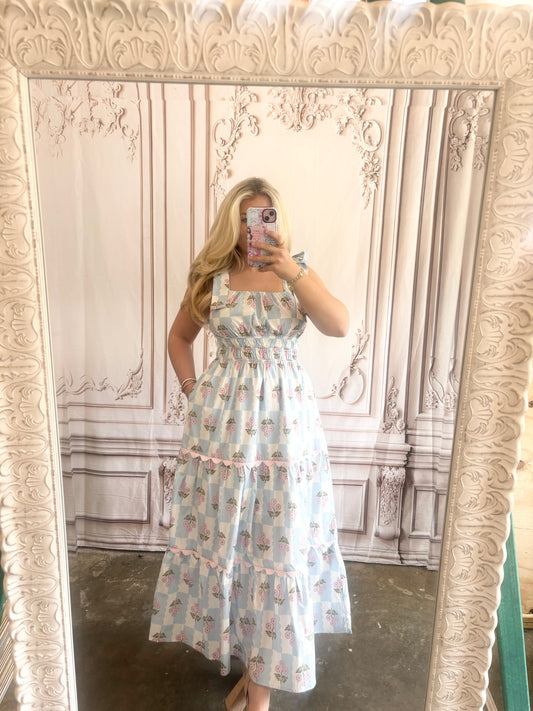Bow Tie Band & Ric Rac Detailed Dress