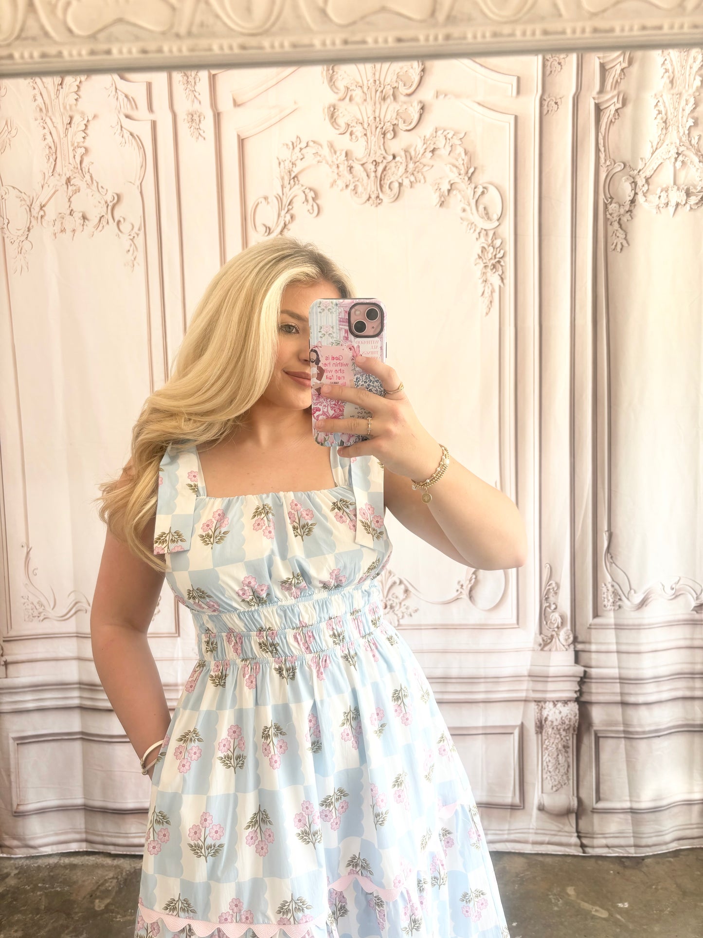 Bow Tie Band & Ric Rac Detailed Dress
