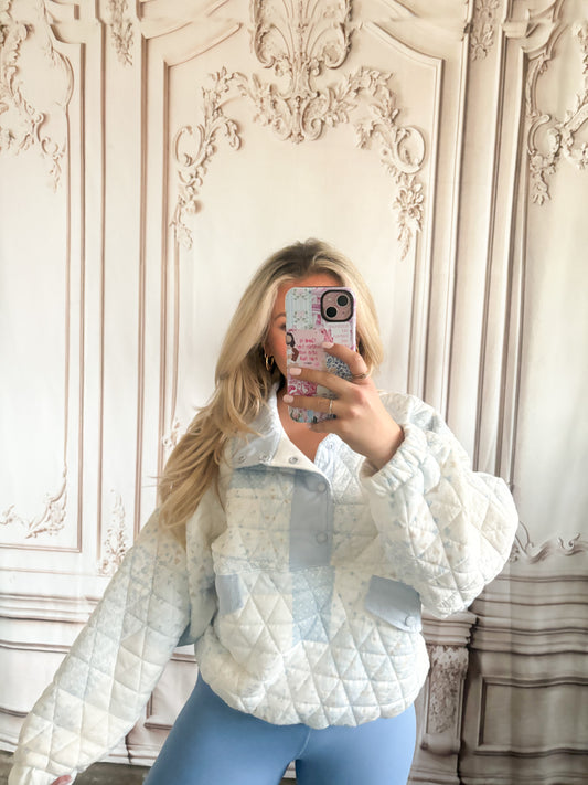 Textured Contrast Quarter-Zip Sweater