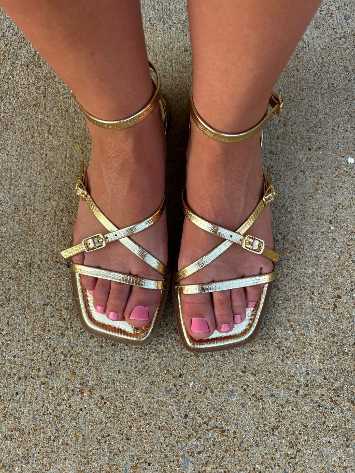 Gold Lizard Strappy Sandal