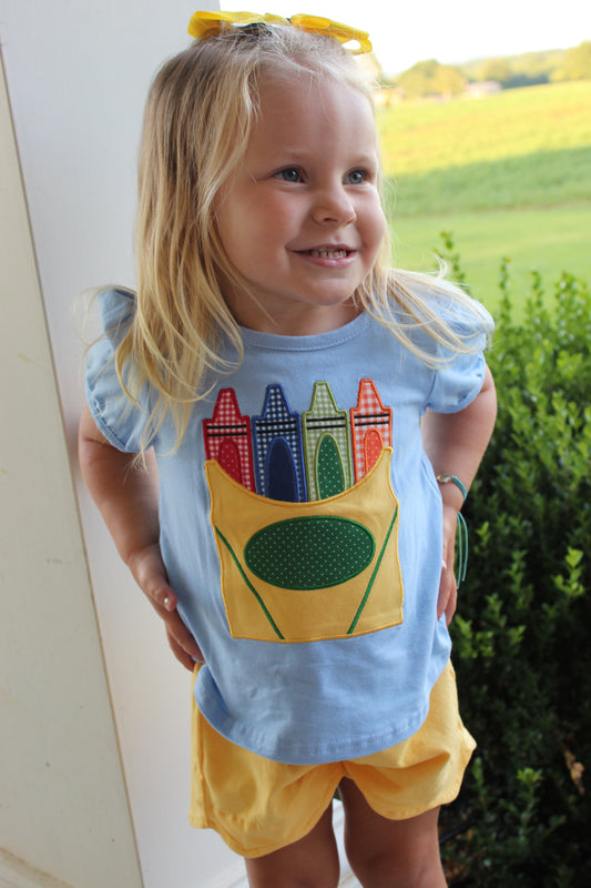 Kids Crayon Shorts Set
